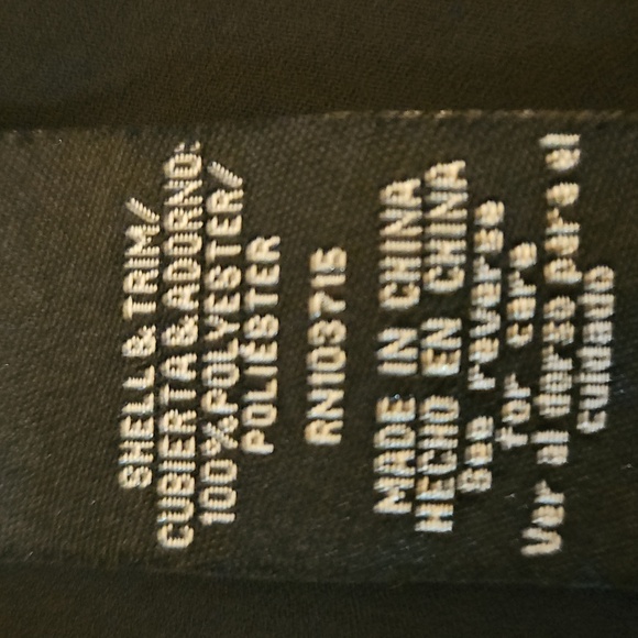 ZAC & RACHEL Black Tiered Short Sleeve Half Button Chiffon Blouse - Picture 9 of 10